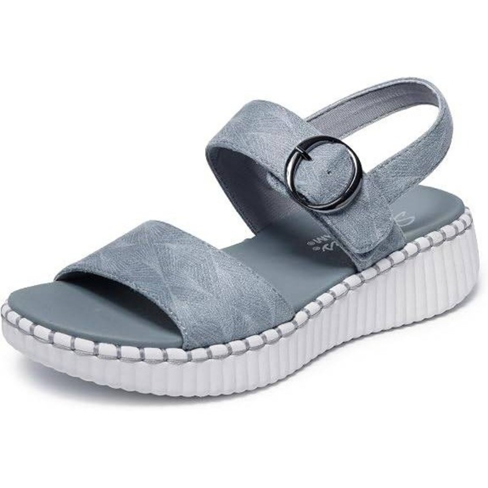 Skechers Illusion of Love Gray Luxe Foam Vegan Platform Sandals Size 8 NEW